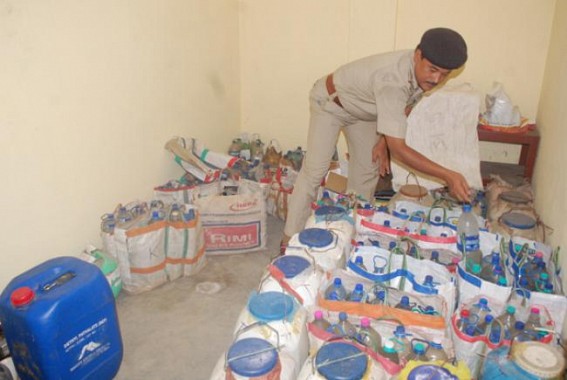 Police recovered 350 litres of  country made liquor from Battala today